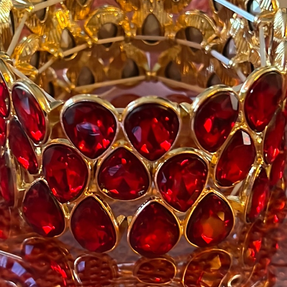 Red Glitter Glass Bracelet